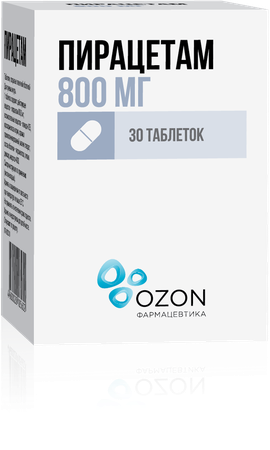Фото Пирацетам, таблетки покрыт. плен. об. 800 мг, 30 шт.