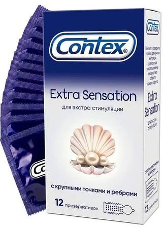 Фото Презервативы Контекс Extra Sensation с крупными точками и ребрами, 12 шт.