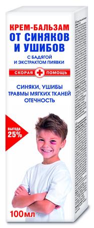Фото Скорая помощь, крем-бальзам от синяков и ушибов, 100 мл