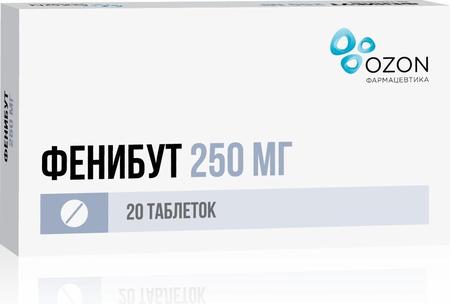 Фото Фенибут, таблетки 250 мг, 20 шт.