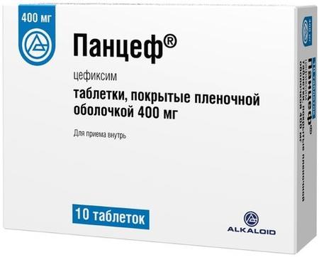 Фото Панцеф, таблетки покрыт. плен. об. 400 мг, 10 шт.
