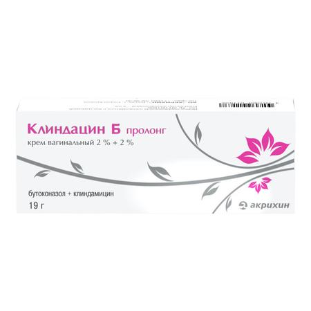 Фото Клиндацин Б пролонг, крем вагинальный 2%+2% туба (аппликатор 3 шт.) 19 г