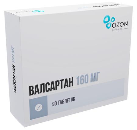 Фото Валсартан, таблетки в плёночной оболочке 160 мг, 90 шт.