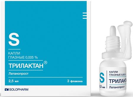 Фото Трилактан, капли глазные 0.005%, флакон-капельницы 2.5 мл, 3 шт.