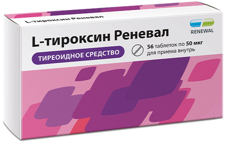 Фото L-Тироксин Реневал табл 50 мкг х56