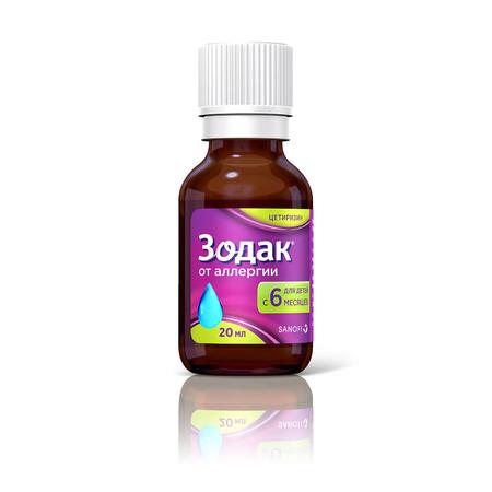 Фото Зодак, капли 10 мг/мл, 20 мл