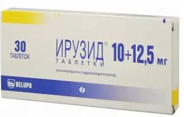 Фото Ирузид, таблетки 10 мг+12.5 мг, 30 шт.
