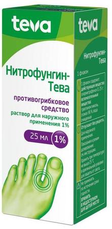 Фото Нитрофунгин-Тева, раствор 1%, 25 мл